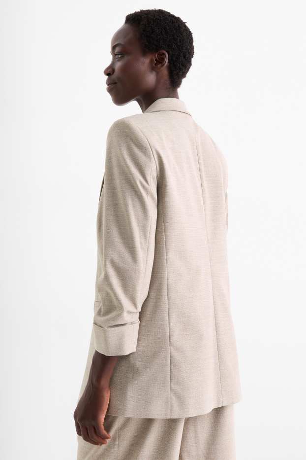 Femei - Blazer lung - regular fit - structurat - bej