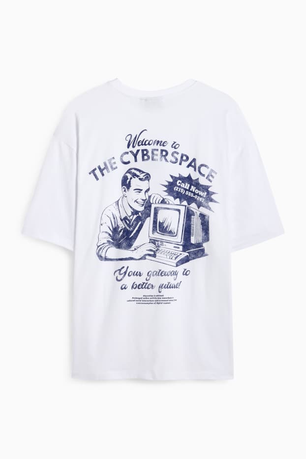 Bărbați - Tricou - supradimensionat - alb