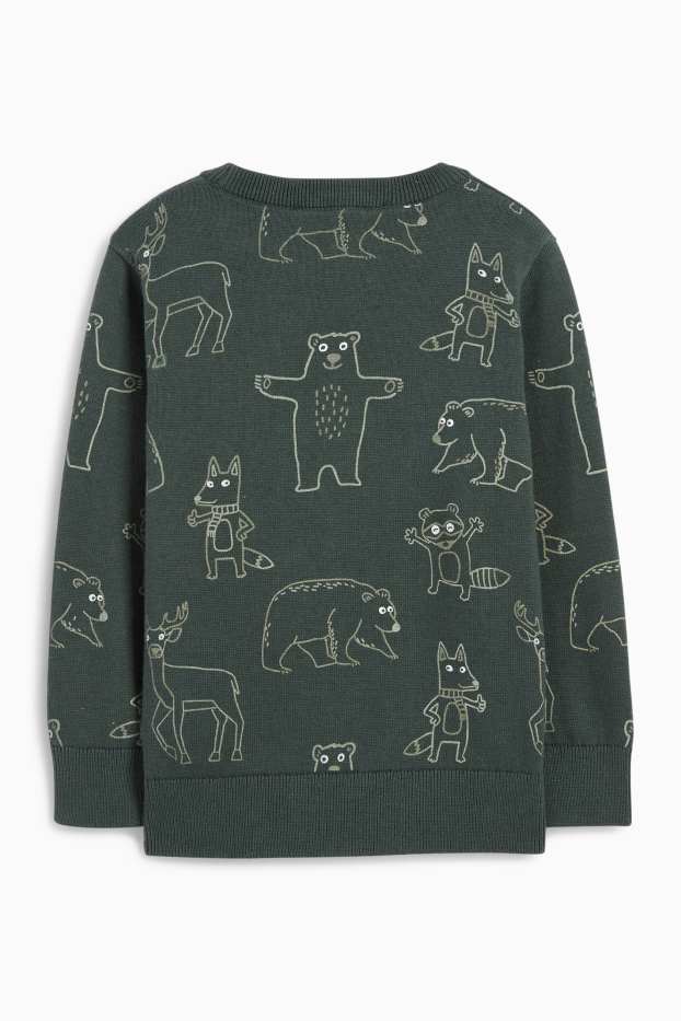 Copii - Băieți - Animale sălbatice - pulover - verde închis