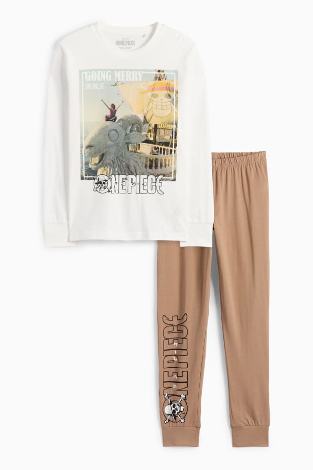 Copii - Băieți - One Piece - pijama - 2 piese - alb / bej