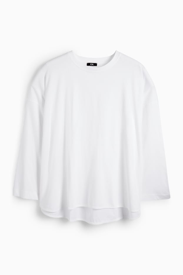 Femei - Tricou cu mânecă lungă - alb