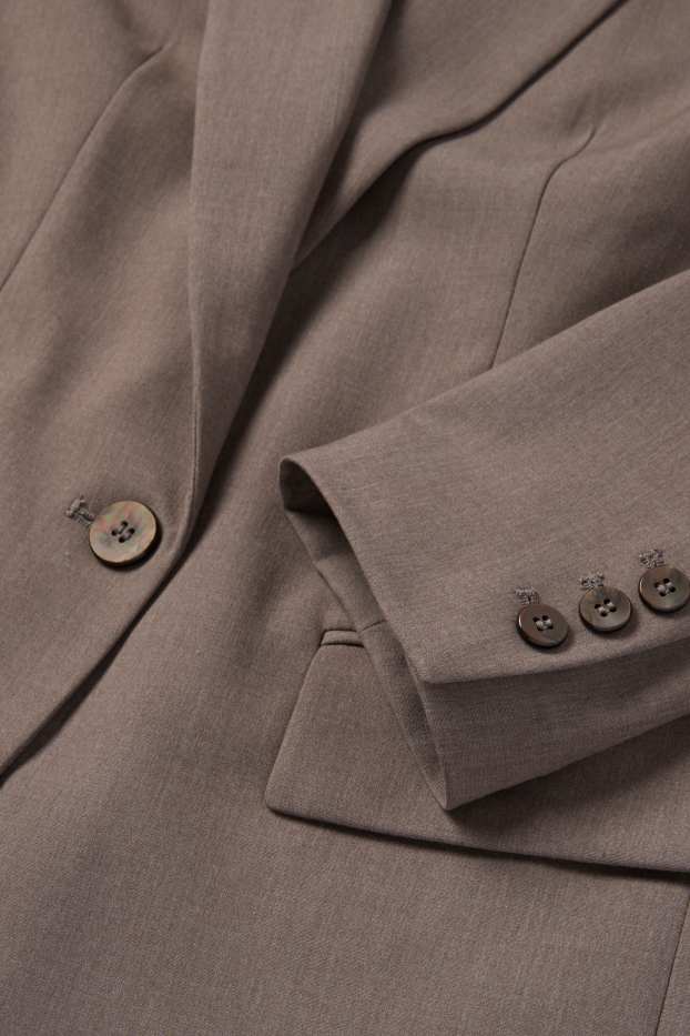 Femei - Blazer lung - relaxed fit - maro melanj