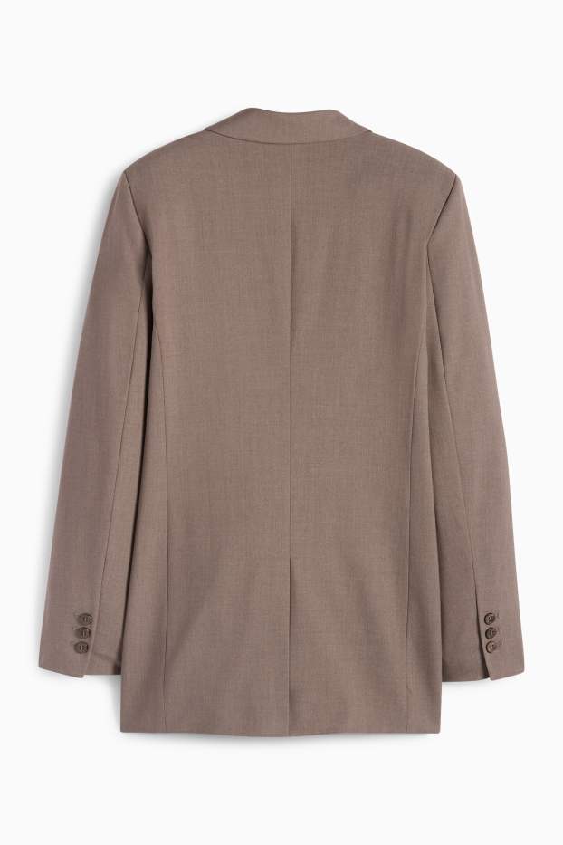 Femei - Blazer lung - relaxed fit - maro melanj