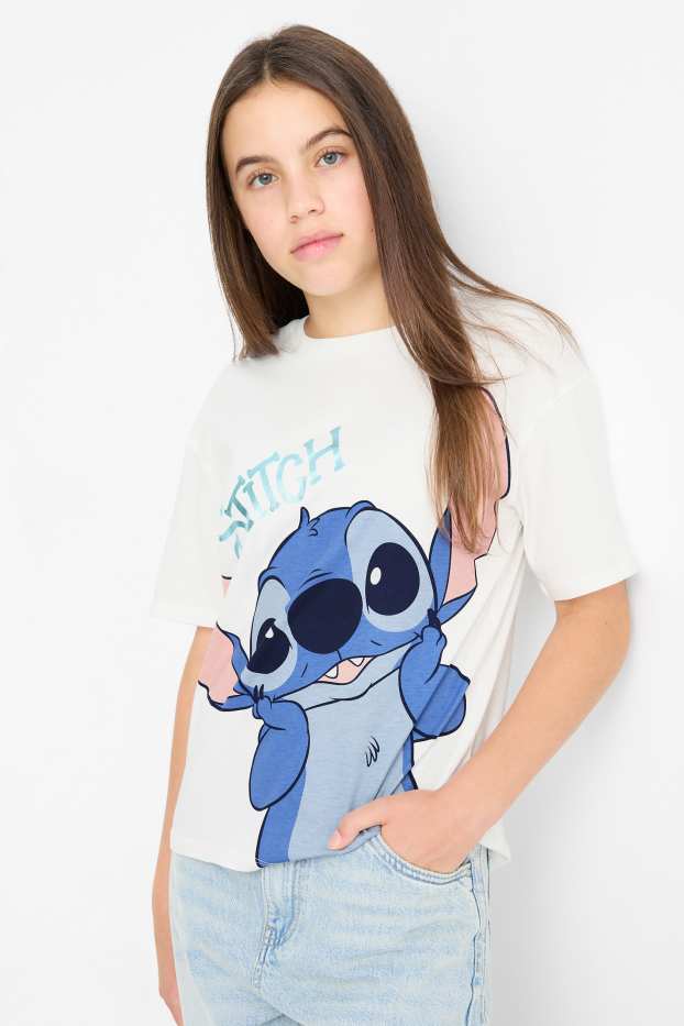 Copii - Fete - Multipack 2 buc. - Lilo & Stitch - tricou cu mânecă scurtă - alb