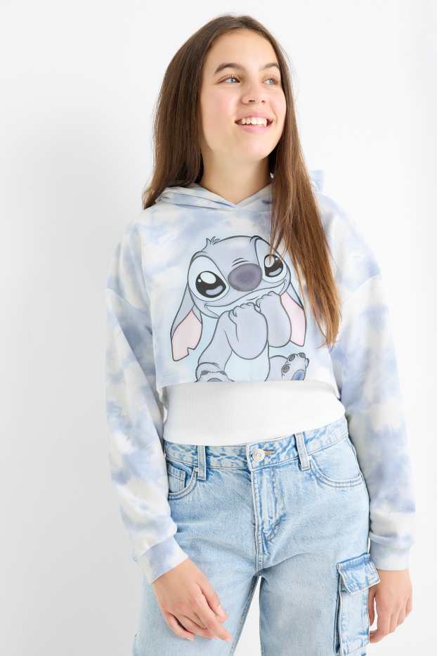 Copii - Fete - Lilo & Stitch - set - hanorac și top - 2 piese - alb / albastru deschis