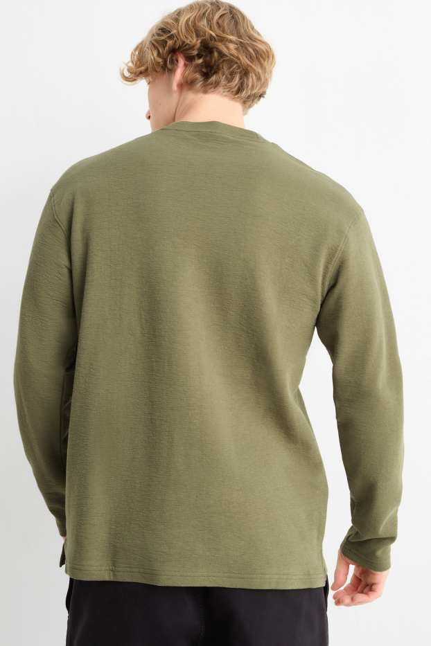 Bărbați - Tricou cu mânecă lungă - structurat - verde