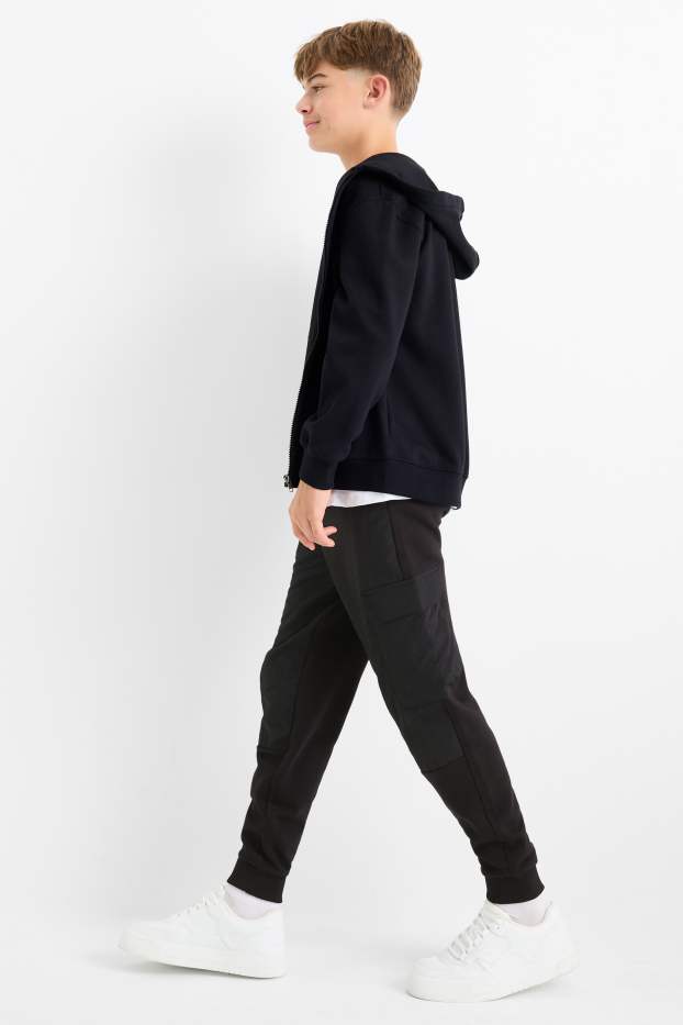 Copii - Băieți - Pantaloni de trening cargo - negru