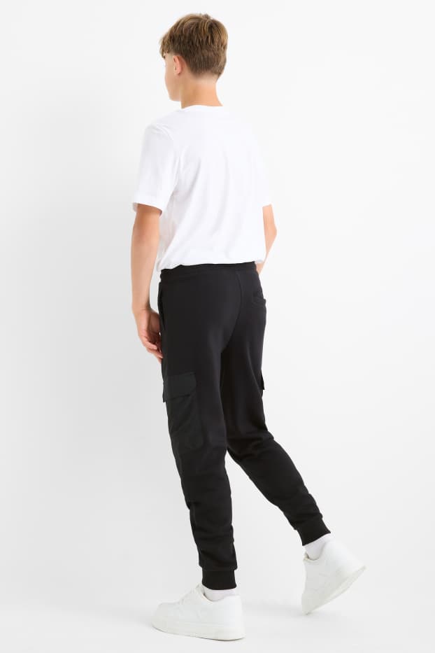 Copii - Băieți - Pantaloni de trening cargo - negru