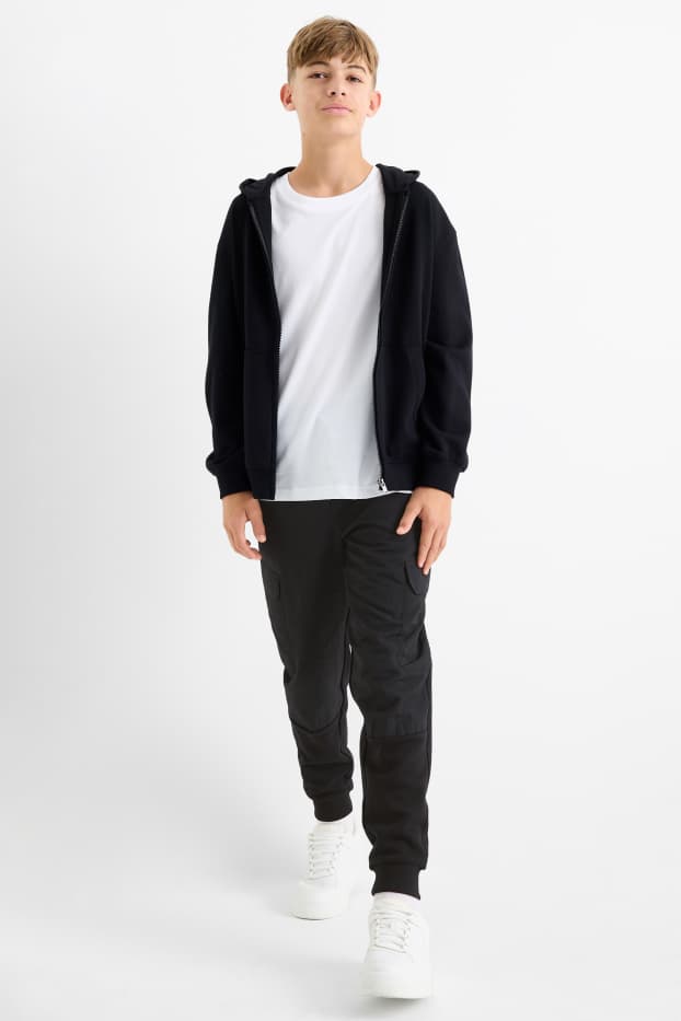 Copii - Băieți - Pantaloni de trening cargo - negru