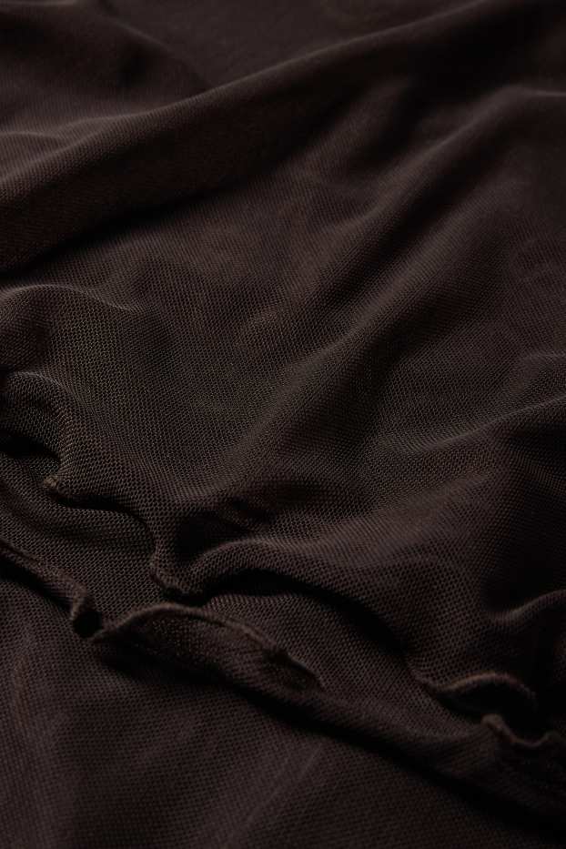 Femei - Rochie plasă - maro închis