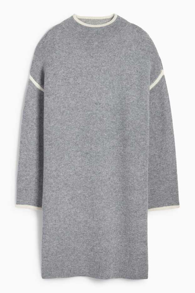 Femei - Rochie tricotată - gri deschis