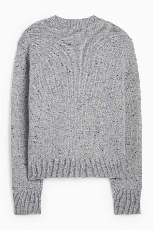 Femei - Cardigan tricotat - gri deschis