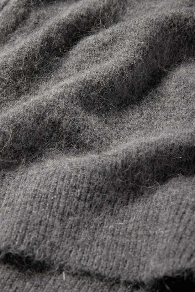Femei - Pulover cu conținut de lână alpaca - gri melanj