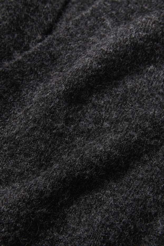 Femei - Cardigan tricotat lung - gri închis