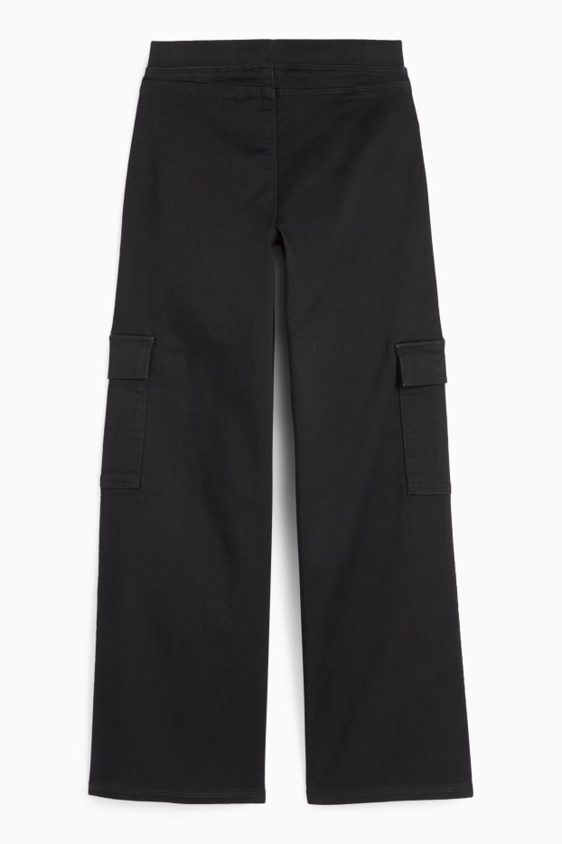 Copii - Fete - Cargo jegging jeans - negru