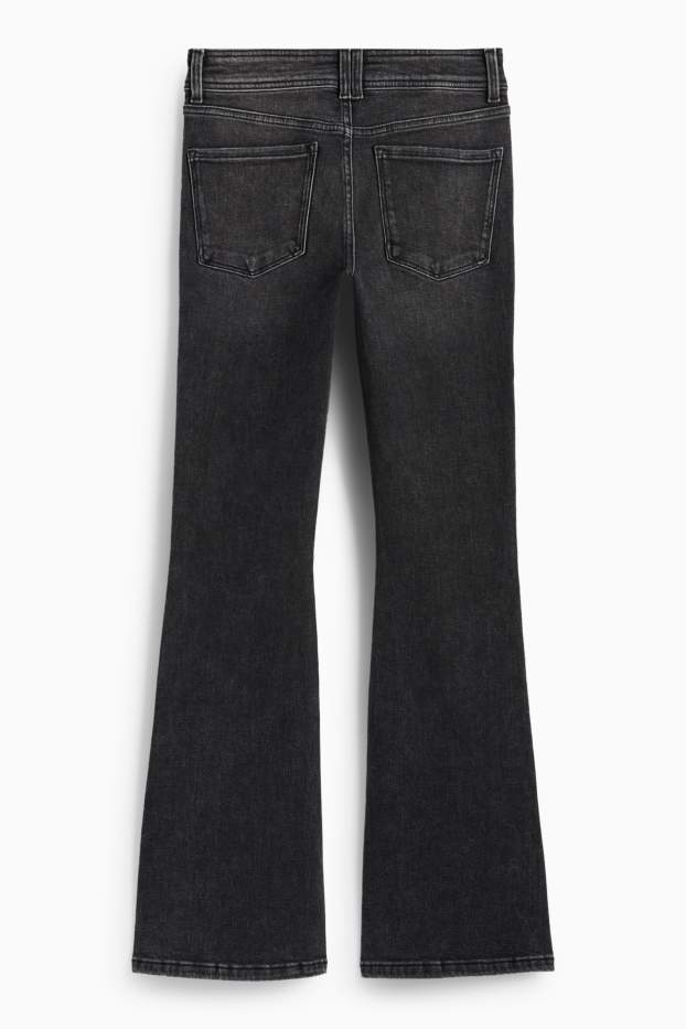 Femei - Flared jeans - talie medie - denim-gri