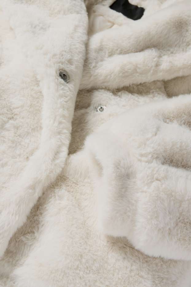 Women - Faux fur jacket - cremewhite