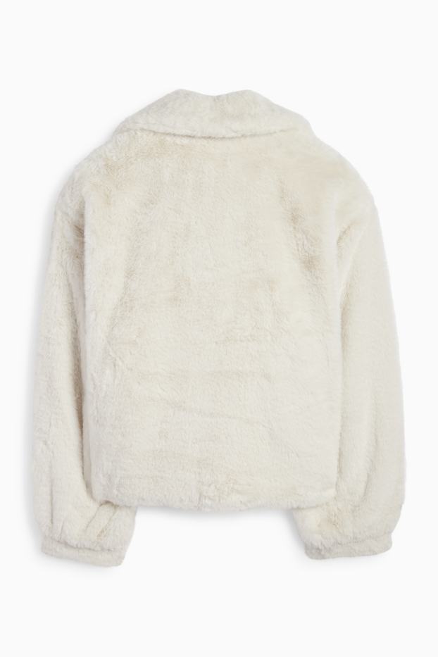 Women - Faux fur jacket - cremewhite