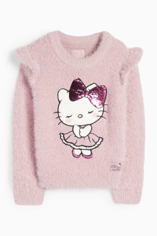 Copii - Fete - Hello Kitty - pulover - aspect lucios - roz