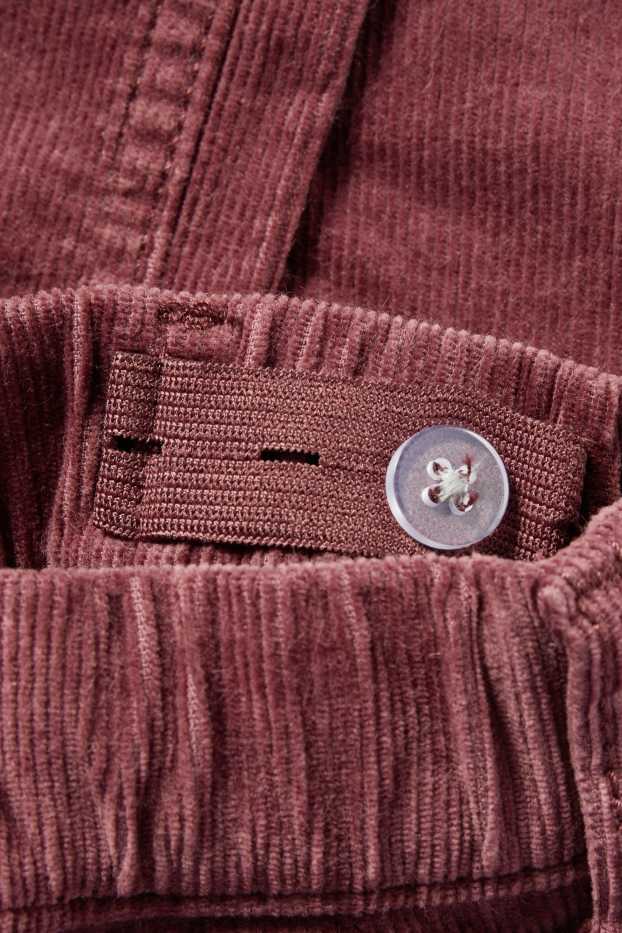 Copii - Fete - Inimă - pantaloni din catifea reiată - bordo