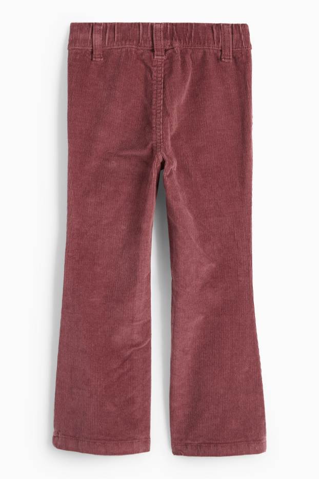 Copii - Fete - Inimă - pantaloni din catifea reiată - bordo