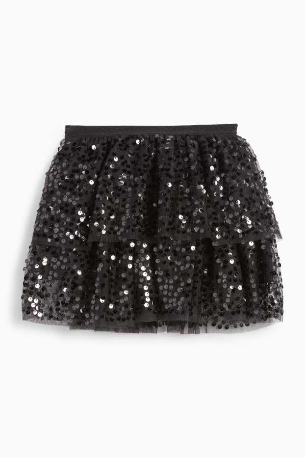 Copii - Fete - Fustă cu paiete - negru