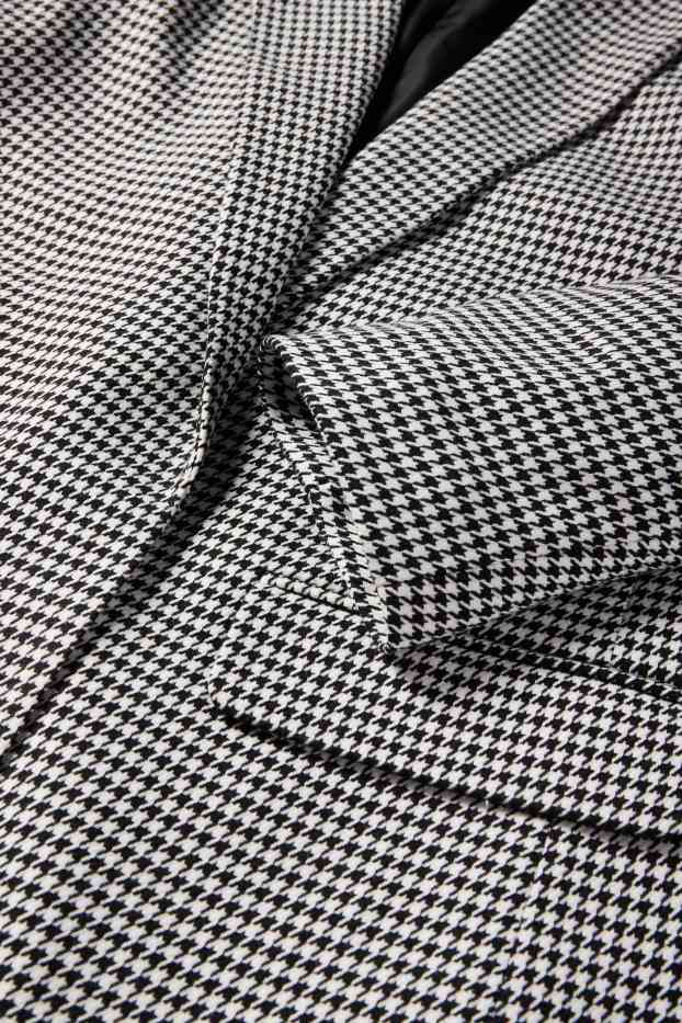 Femei - Blazer lung - regular fit - în carouri - negru / alb