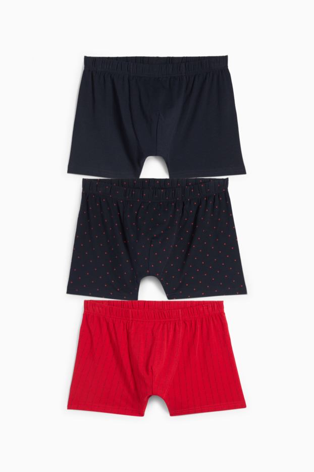 Men - Multipack of 3 - trunks - red / blue