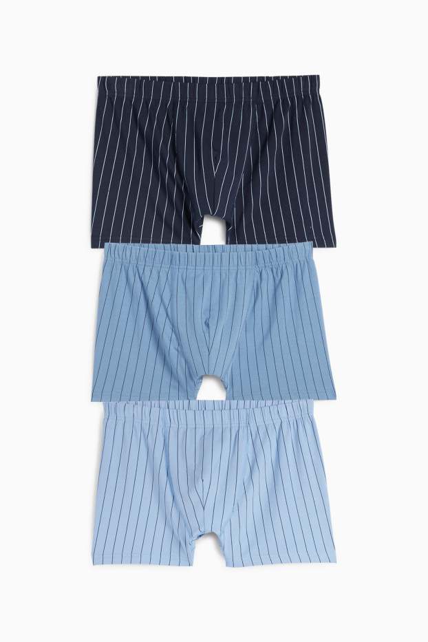 Men - Multipack of 3 - trunks - striped - blue