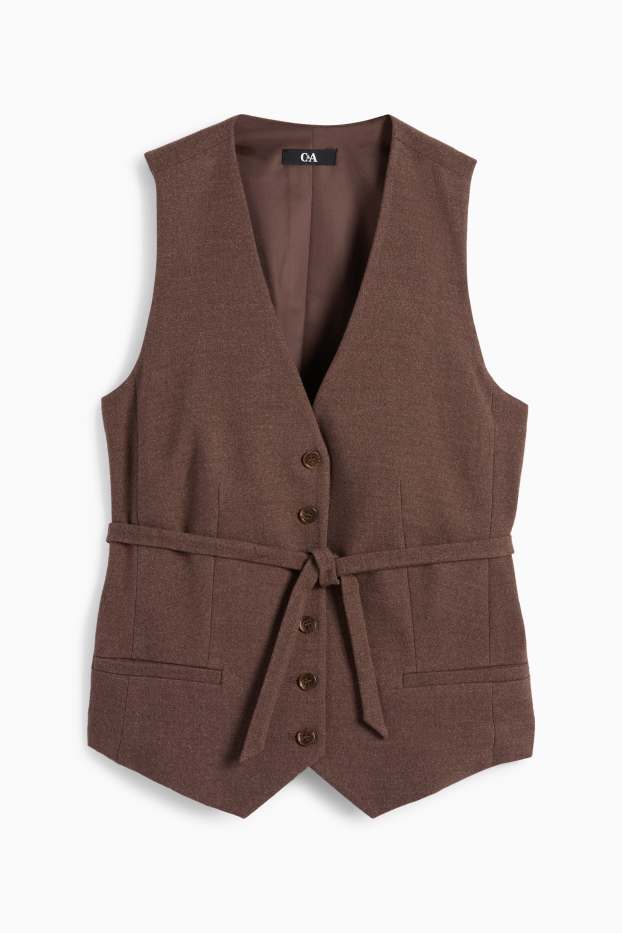 Femei - Vestă office - slim fit - maro