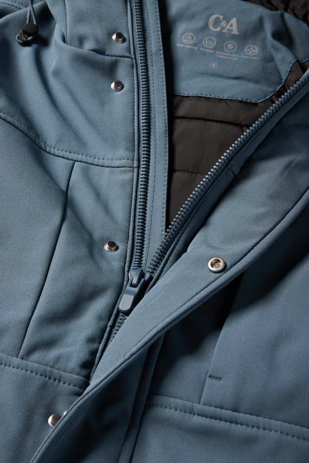 Bărbați - Geacă softshell - căptușită - rezistentă la apă - 4 Way Stretch - albastru