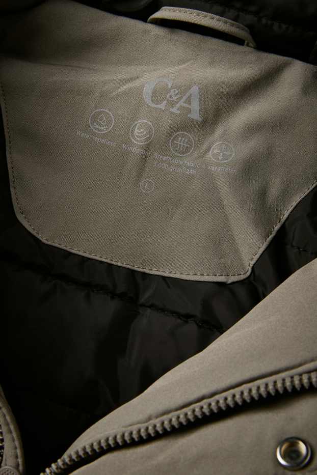 Bărbați - Geacă softshell - căptușită - rezistentă la apă - 4 Way Stretch - gri