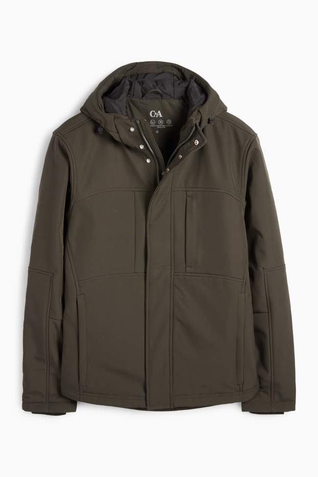 Bărbați - Geacă softshell - căptușită - rezistentă la apă - 4 Way Stretch - verde închis