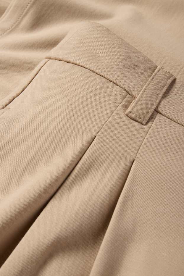 Damen - Jersey-Hose - High Waist - Wide Leg - beige