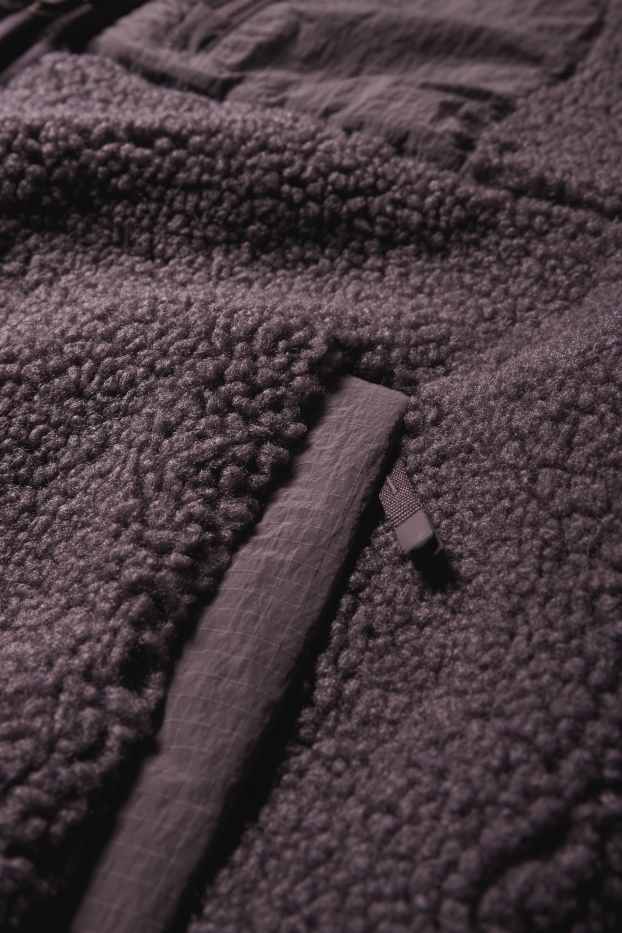 Dámské - Funkční teddy bunda - s výplní - fialová