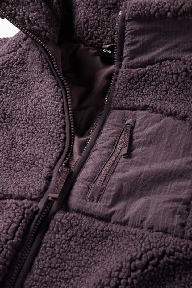 Dámské - Funkční teddy bunda - s výplní - fialová
