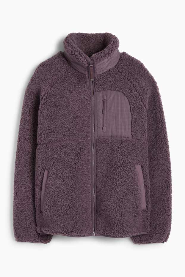 Dámské - Funkční teddy bunda - s výplní - fialová