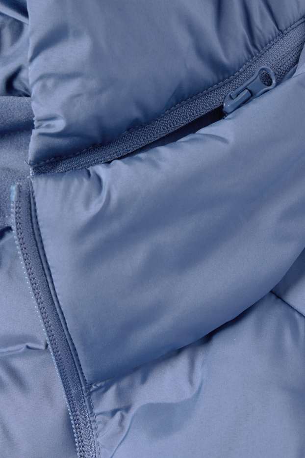 Femei - Vestă matlasată funcțională cu glugă - albastru