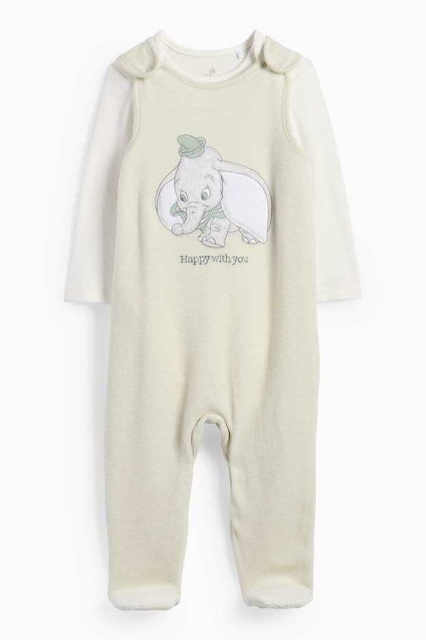 Unisex - Dumbo - set salopetă - 2 piese - reiată - verde mentă