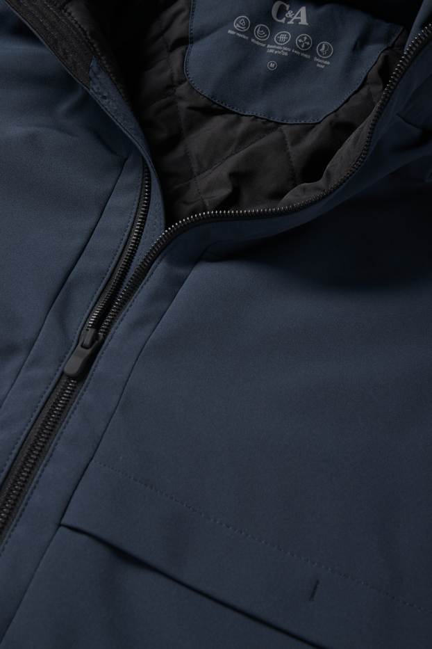 Bărbați - Geacă softshell - căptușită - rezistentă la apă - 4 Way Stretch - albastru închis