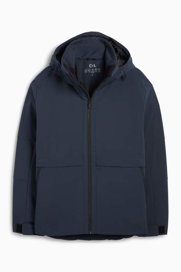 Bărbați - Geacă softshell - căptușită - rezistentă la apă - 4 Way Stretch - albastru închis