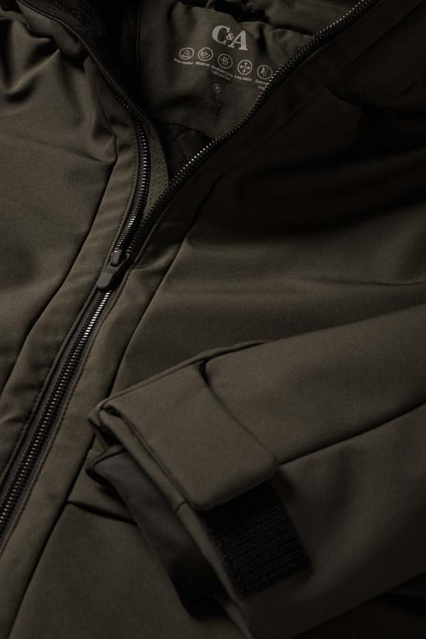 Bărbați - Geacă softshell - căptușită - rezistentă la apă - 4 Way Stretch - verde închis