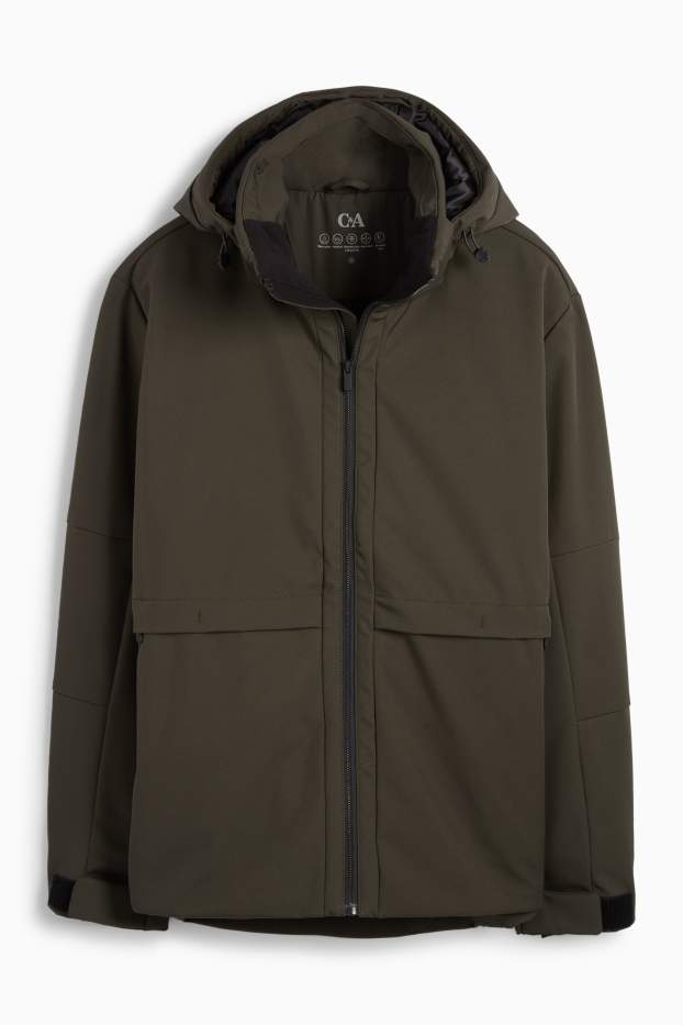 Bărbați - Geacă softshell - căptușită - rezistentă la apă - 4 Way Stretch - verde închis