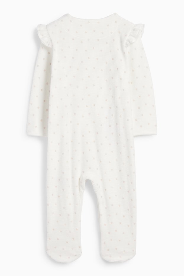 Bebeluși - fete - Chip și Dale - pijama salopetă bebeluși - reiată - alb