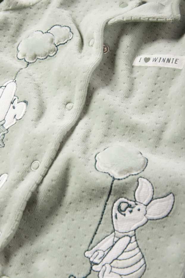 Unisex - Winnie de Pluș - pijama salopetă bebeluși - structurată - verde deschis