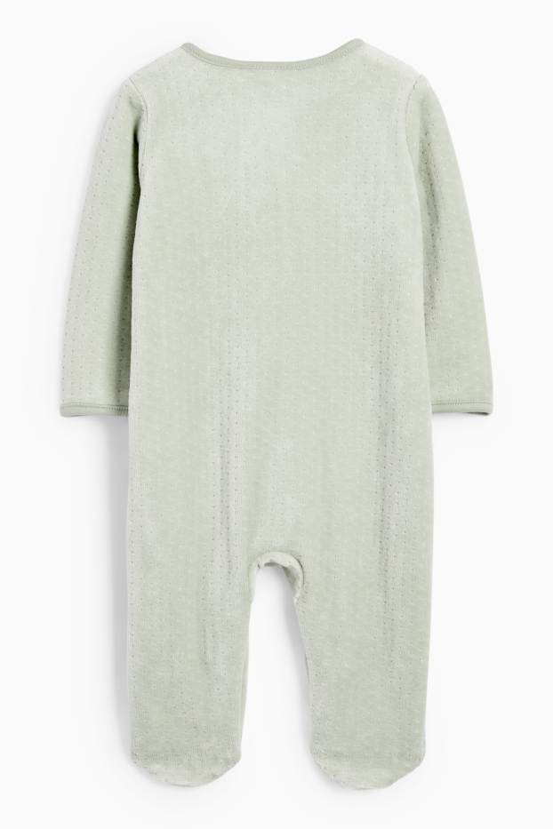 Unisex - Winnie de Pluș - pijama salopetă bebeluși - structurată - verde deschis