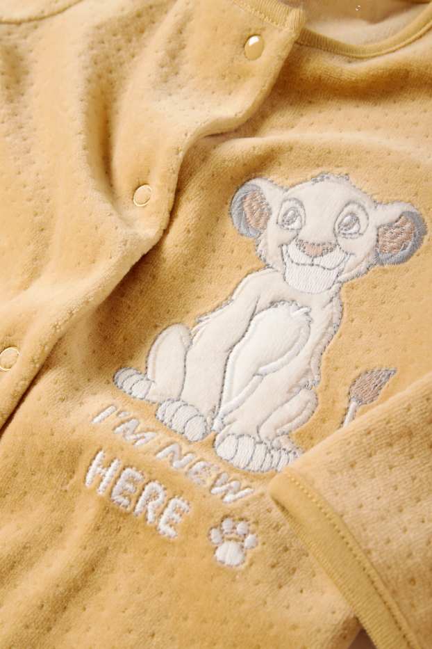 Bebeluși - băieți - Regele Leu - pijama salopetă bebeluși - structurată - galben