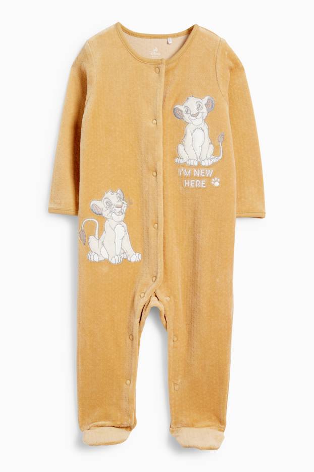 Bebeluși - băieți - Regele Leu - pijama salopetă bebeluși - structurată - galben