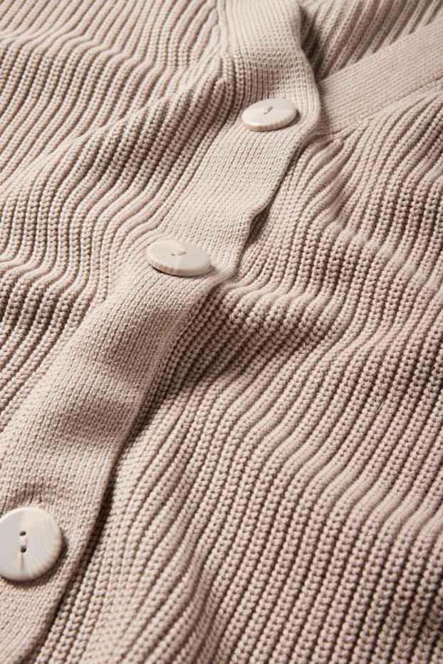 Femei - Cardigan tricotat - reiat - taupe
