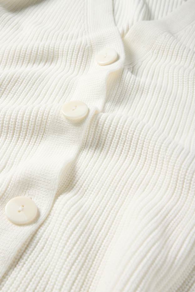 Femei - Cardigan tricotat - reiat - alb